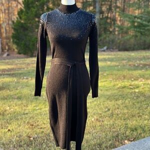 Vince Camuto Women's Sequined Black Knit Dress XS NWT